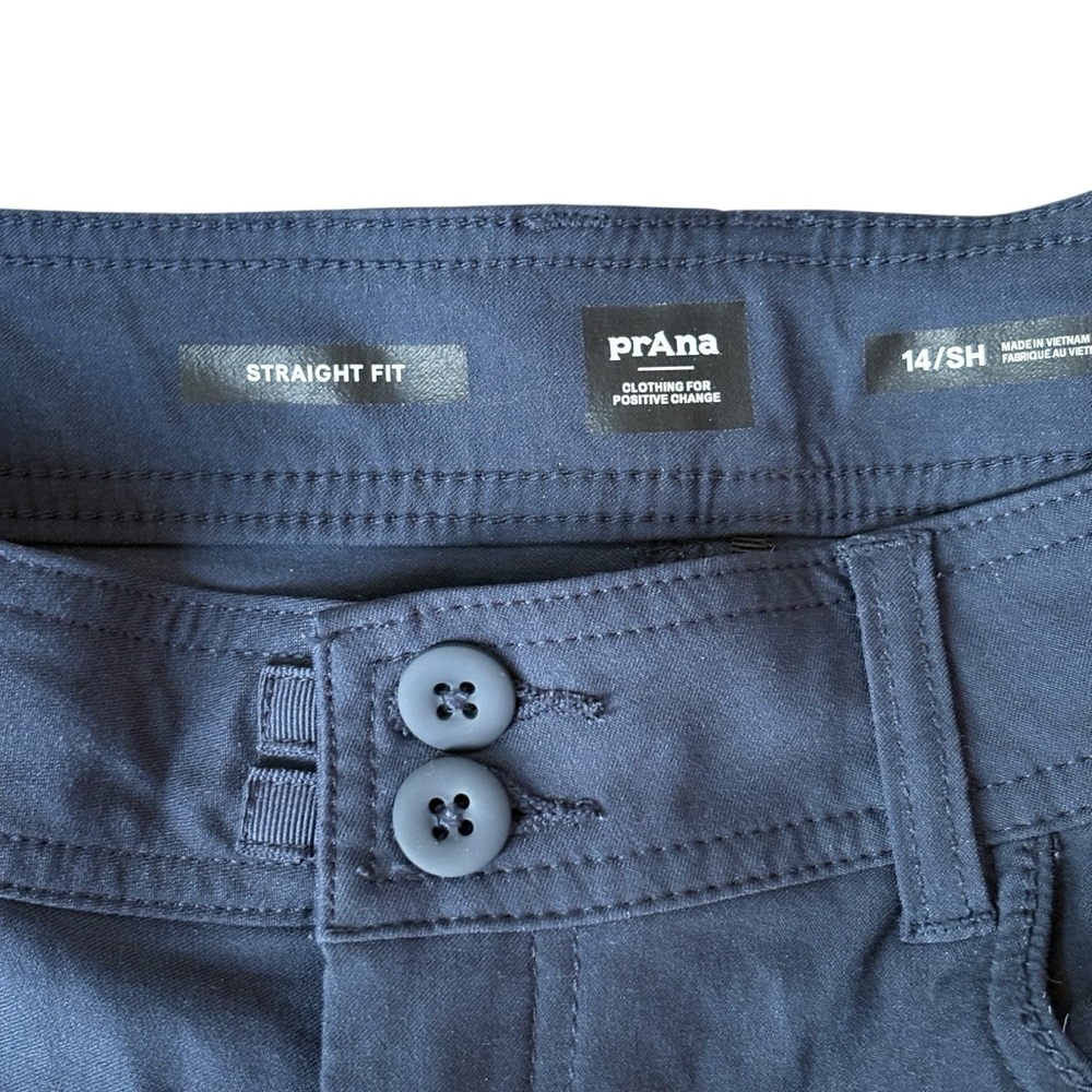 Prana Halle Straight Fit Pants Size 14 Short Navy Pockets Hiking - Picture 5 of 6